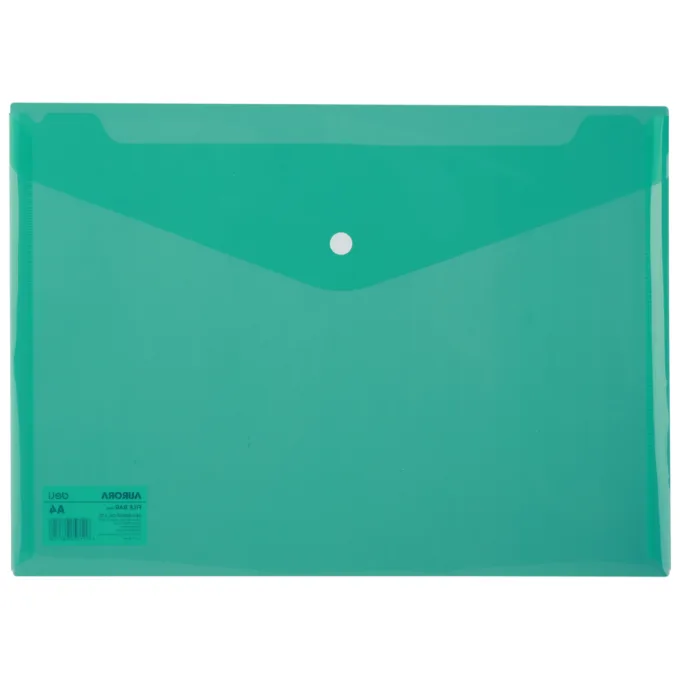 DELI FILE BAG SNAP A4 2C TRANSLUCENT - GREEN — image 1