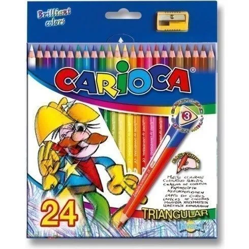 CARIOCA 12 SOLUBLE WOODEN CRAYONS & 6 AQUARELLI IN METAL BOX — image 1