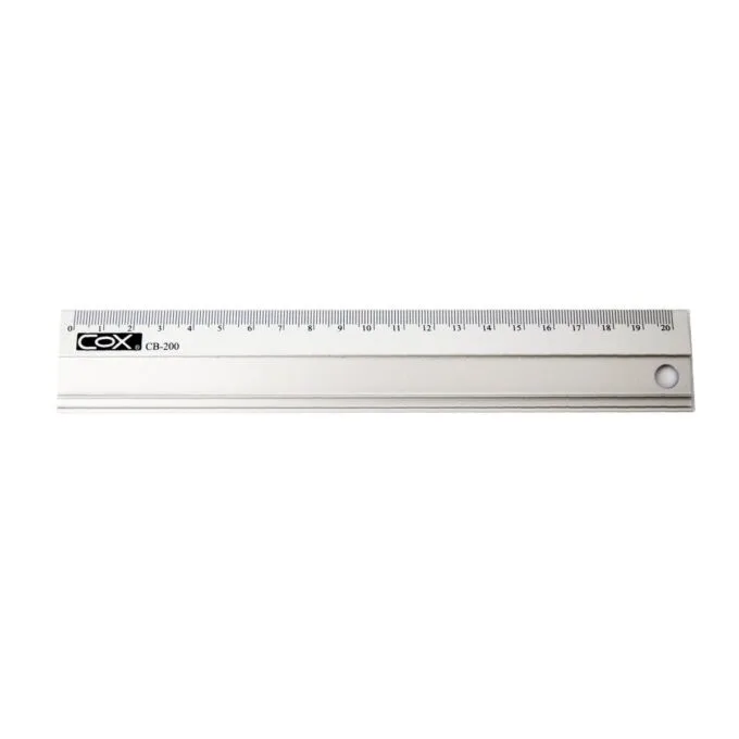 COX 20 CM ALUMINIUM RULER WITH GRIP — image 1