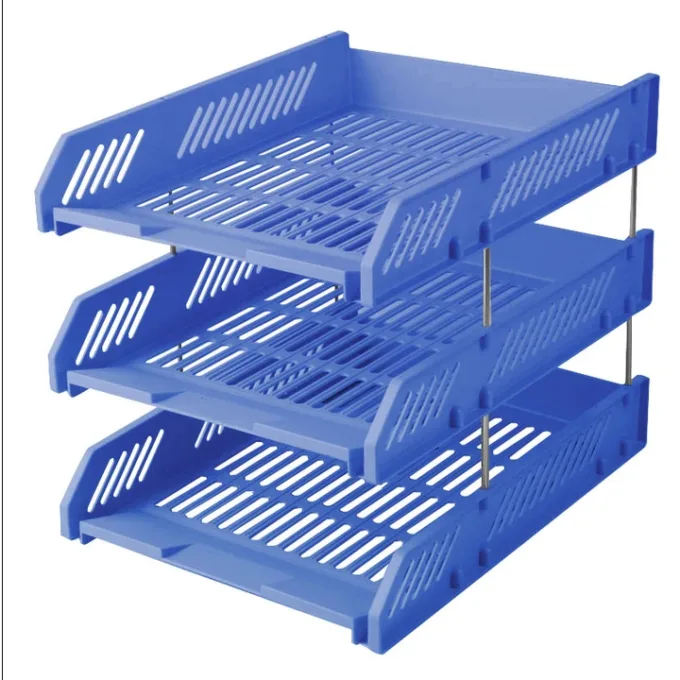 DELI HIPS 3-TIER FILE TRAY - BLUE — image 1