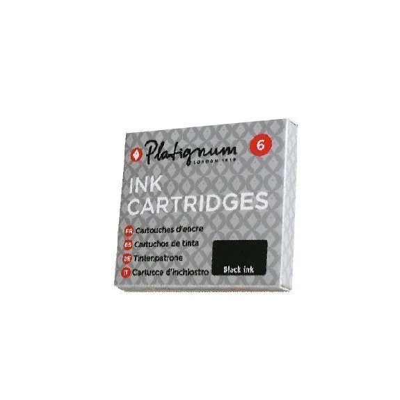 PLATIGNUM BLACK INK CARTRIDGES 6PCS — image 1