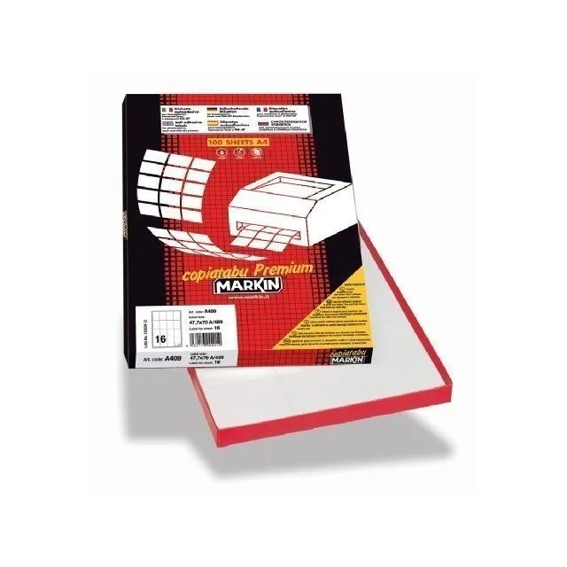 MARKIN A4 210X297MM 100 SHEETS BOX WHITE LABELS - 20MM DIAMETER ROUND LABELS — image 1