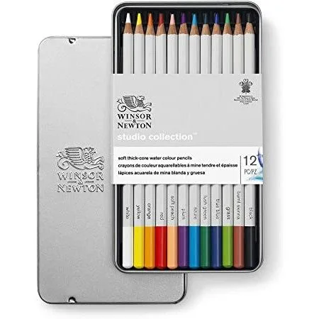 W&N PRECISION WATERCOLOUR PENCIL X12 TIN SET — image 1