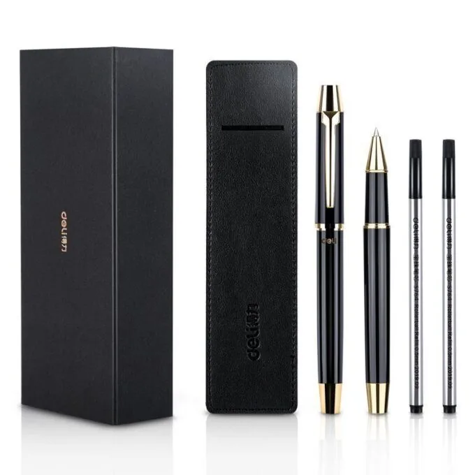 DELI S158 PODIUM PEN SET 0.5MM BULLET (BRIGHT BLACK) (1PC/BOX) — image 1