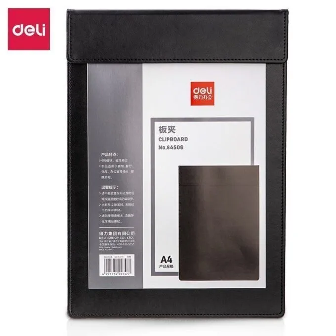 DELI A4 MAGNETIC CLIP CLIPBOARD BLACK — image 1