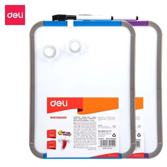 DELI PS MAGNETIC WHITEBOARD W/ACC. 279X216MM BLUE & PURPLE — image 1
