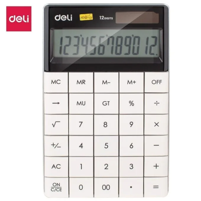 DELI MODERN CALCULATOR 12-DIGIT - WHITE — image 1
