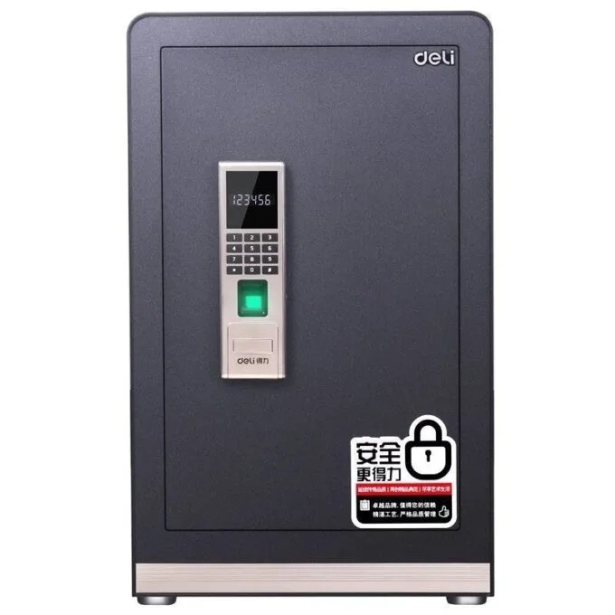 DELI MONEY SAFE - H620 x W380 x D360 - PASSWORD / MASTER KEY / EMERGENCY KEY / FINGERPRINT — image 1