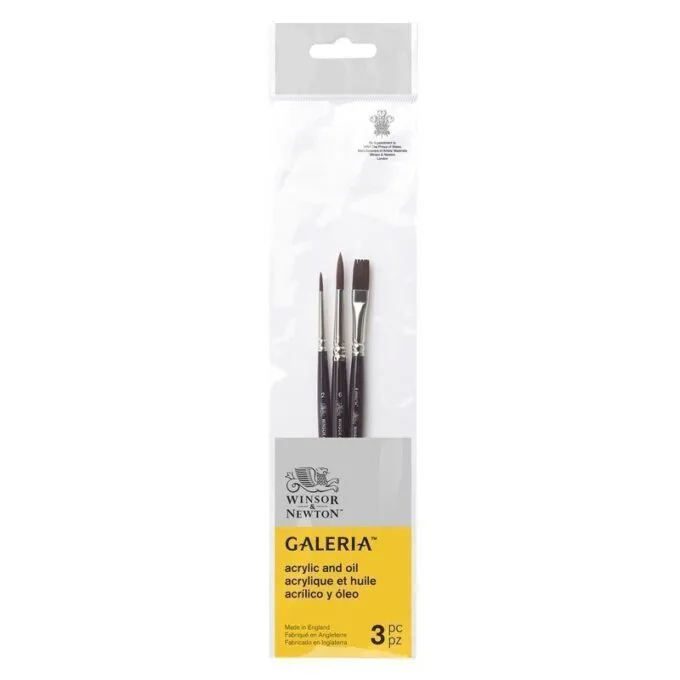 W&N GALERIA BRUSH SHORT HANDLE PACK OF 3 V.1 — image 1