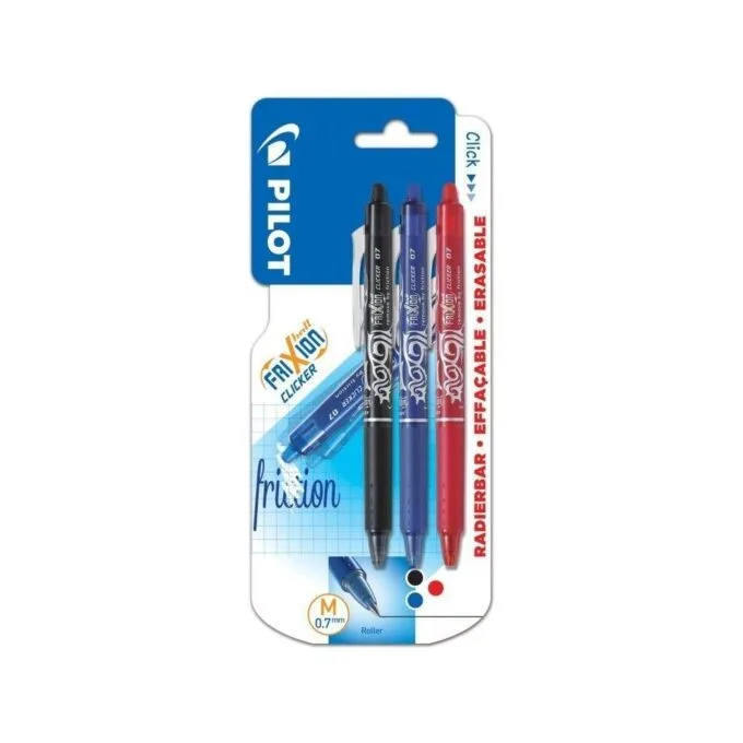 PILOT BLISTER 3 FRIXION CLICKER 0.7 BLACK/BLUE/RED — image 1