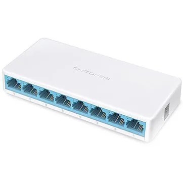Mercusys MS108 8-Port 10/100Mbps Desktop Switch, 8 x 10/100 Mbps RJ-45 ports with auto MDI/MDIX supported, compact design, Plug and Play, MAC Address Learning Technology — image 1