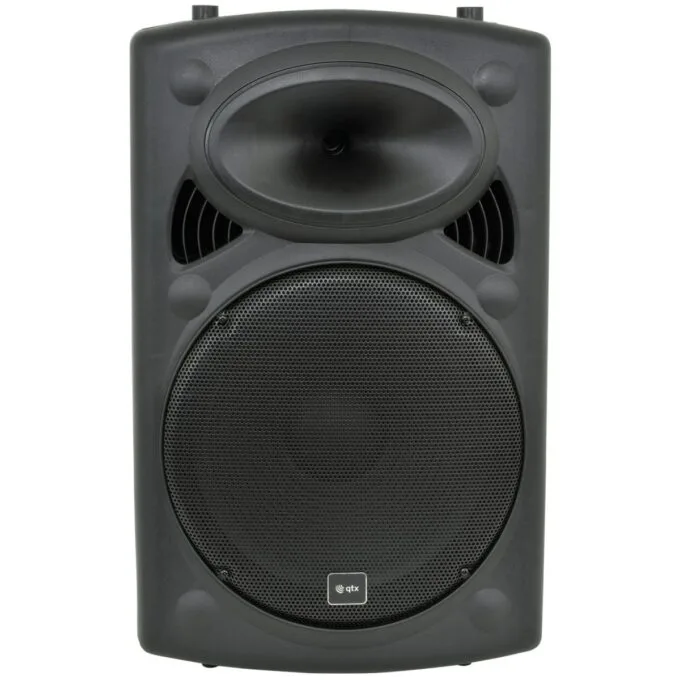 QTX QR15PA (2025) 15'' Professional Portable Karaoke & PA Speaker with 2x Wireless UHF Microphones, BT USB & FM 178.816UK — image 9