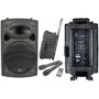 QTX QR15PA (2025) 15'' Professional Portable Karaoke & PA Speaker with 2x Wireless UHF Microphones, BT USB & FM 178.816UK