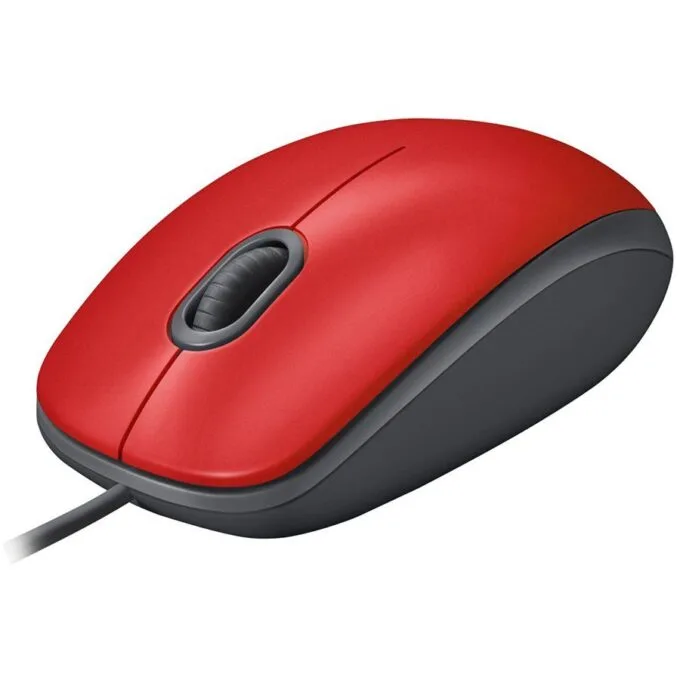 LOGITECH M110 Corded Mouse - SILENT - RED - USB — image 1