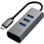 SATECHI Type-C 2-in-1 USB 3.0 Aluminum 3 Port Hub and Ethernet Port Space Gray