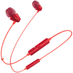 TCL In-ear Bluetooth Headset, Frequency of response: 10-22K, Sensitivity: 105 dB, Driver Size: 8.6mm, Impedence: 16 Ohm, Acoustic system: closed, Max power input: 20mW, Connectivity type: Bluetooth only (BT 4.2), Color Sunset Orange
