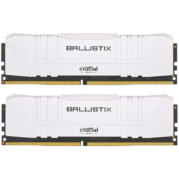 Crucial DRAM Ballistix White 2x16GB (32GB Kit) DDR4 3000MT/s CL15 Unbuffered DIMM 288pin White — image 1