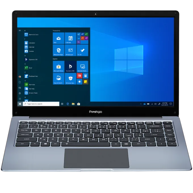 Prestigio SmartBook 141 C4, 14.1"(1920*1080) IPS, Windows 10 Pro, up to 2.2GHz DC AMD A4-9120e, 4/64GB, BT 4.0, WiFi, USB 3.0, USB 2.0, USB Type-C, HDD 2.5" slot, MicroSD card slot, mini HDMI, 0.3MP cam, Backlit Keyboard, EN+CZ+SK kbd, 7.4V@4800mAh bat, Dark grey — image 1