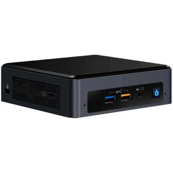 Intel NUC kit: i3-8109U,2xDDR4 1.2V SODIMM (max 32GB),NVMe/SATA M.2 SSD (42/80mm),Intel 4K Iris 655 (1xDP via USB-C+1x4K HDMI), SDXC, 7.1 Audio via HDMI/DP+Combo Jack+Dual Mic on FP, (2+2)xUSB 3.1, 1xLAN GbE, IR FP,WiFi 9560 AC+BT v5, VESA mount,KB — image 1