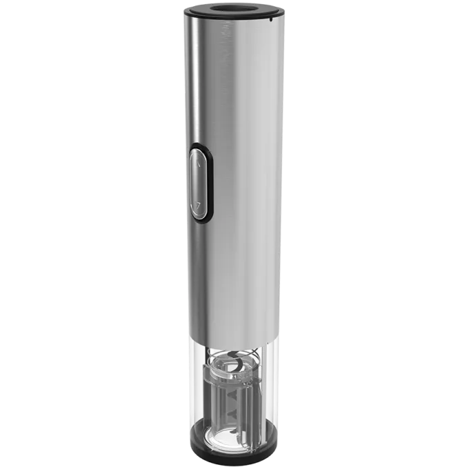 Prestigio Garda, smart wine opener, simple operation with 2 buttons, aerator, vacuum stopper preserver, foil cutter, opens up to 50 bottles wihout recharging, premium design, 500mAh battery, Dimensions D 17mm* H 290mm* W100 mm, silver color. — image 4