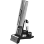 Prestigio Garda, smart wine opener, simple operation with 2 buttons, aerator, vacuum stopper preserver, foil cutter, opens up to 50 bottles wihout recharging, premium design, 500mAh battery, Dimensions D 17mm* H 290mm* W100 mm, silver color.