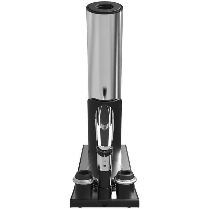 Prestigio Garda, smart wine opener, simple operation with 2 buttons, aerator, vacuum stopper preserver, foil cutter, opens up to 50 bottles wihout recharging, premium design, 500mAh battery, Dimensions D 17mm* H 290mm* W100 mm, silver color. — image 9