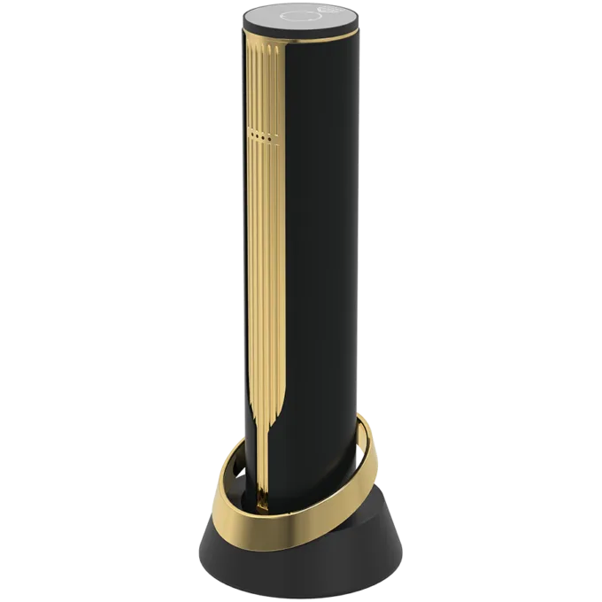 Prestigio Maggiore, smart wine opener, 100% automatic, opens up to 70 bottles without recharging, foil cutter included, premium design, 480mAh battery, Dimensions D 48*H228mm, black + gold color. — image 2