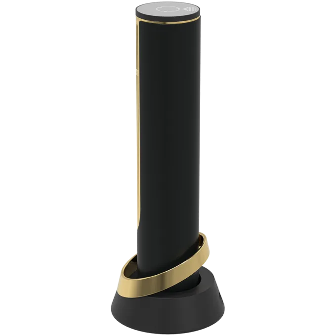 Prestigio Maggiore, smart wine opener, 100% automatic, opens up to 70 bottles without recharging, foil cutter included, premium design, 480mAh battery, Dimensions D 48*H228mm, black + gold color. — image 4