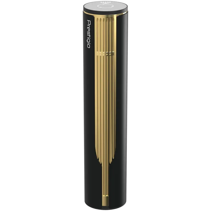 Prestigio Maggiore, smart wine opener, 100% automatic, opens up to 70 bottles without recharging, foil cutter included, premium design, 480mAh battery, Dimensions D 48*H228mm, black + gold color. — image 7