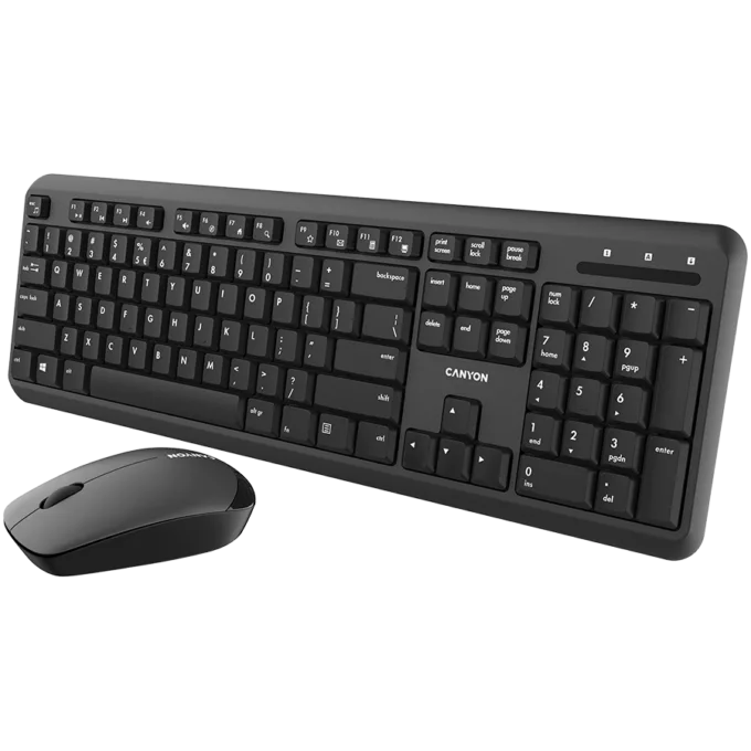 CANYON SET-W20 UK/US Keyboard+Mouse Velvet Wireless Black — image 1