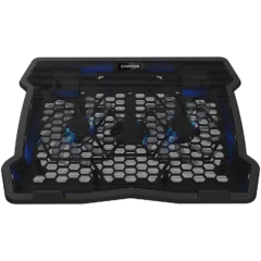 CANYON NS03, Cooling stand dual-fan with 2x2.0 USB hub, support up to 10”-15.6” laptop, ABS plastic and iron, Fans dimension:125*125*15mm(2pcs), DC 5V, fan speed: 800-1000RPM, size:340*265*30mm, 435g
