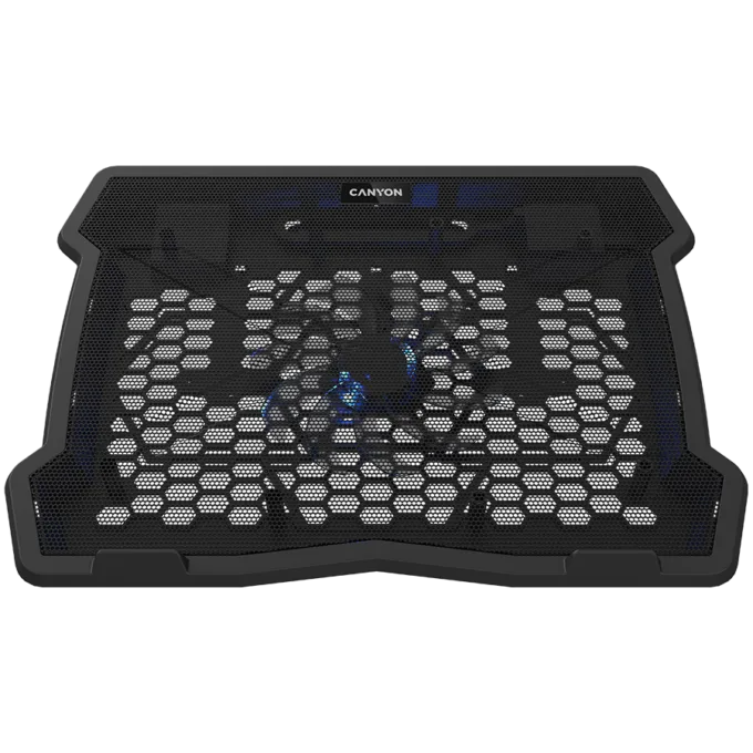 CANYON NS02, Cooling stand single fan with 2x2.0 USB hub, support up to 10”-15.6” laptop, ABS plastic and iron, Fans dimension:125*125*15mm(1pc), DC 5V, fan speed: 800-1000RPM, size:340*265*30mm, 406g — image 1