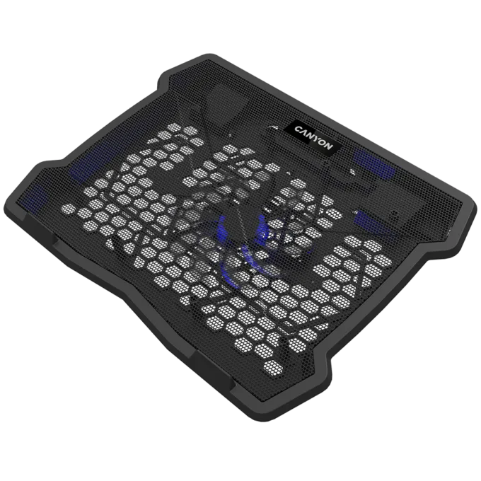 CANYON NS02, Cooling stand single fan with 2x2.0 USB hub, support up to 10”-15.6” laptop, ABS plastic and iron, Fans dimension:125*125*15mm(1pc), DC 5V, fan speed: 800-1000RPM, size:340*265*30mm, 406g — image 3
