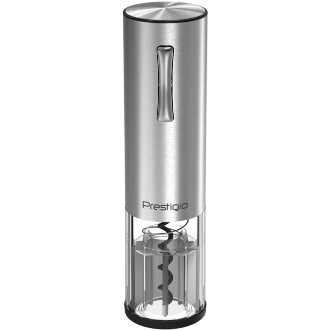 Prestigio Nemi, smart wine opener, simple operation with 2 buttons, aerator, vacuum stopper preserver, foil cutter, opens up to 70 bottles without recharging, 600mAh battery, Dimensions D 48.2*H183mm, silver color. — image 1