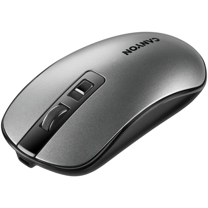 CANYON MW-18, 2.4GHz Wireless Rechargeable Mouse with Pixart sensor, 4keys, Silent switch for right/left keys,DPI: 800/1200/1600, Max. usage 50 hours for one time full charged, 300mAh Li-poly battery, Dark grey, cable length 0.6m, 116.4*63.3*32.3mm, 0.075kg — image 3
