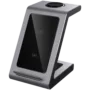 Prestigio ReVolt A8, 3-in-1 wireless charging station for iPhone, Apple Watch, AirPods, wilreless output for phone 7.5W/10W, wireless output for AirPods 5W, wireless output for Apple Watch 2.5W, material: aluminum+tempered glass, space grey color.