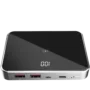 Prestigio Graphene PD, fast charging powerbank, capacity 20000 mAh, 2*USB3.0 quick charge, 1*Type-C PD, wireless charging interface 10W, LED battery indicator, leather case, cable type C-USB, 60W adapter in the box, aluminium and tempered glass, black+space grey color.