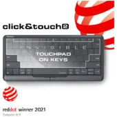 Prestigio Click&Touch 2, wireless multimedia smart keyboard with touchpad embedded into keys, auto-switch between keyboard and touchpad modes, touch multimedia sliders, left and right physical "mouse" buttons, connects up to 5 devices via Bluetooth and Type-C, Clevetura App. KB layout: ENG, color: space grey
