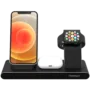 Prestigio ReVolt A7, 3-in-1 wireless charging station for iPhone, Apple Watch, AirPods, wilreless output for phone 7.5W/10W, wireless output for AirPods 5W, wireless output for Apple Watch 2.5W, material: aluminum+tempered glass, black color