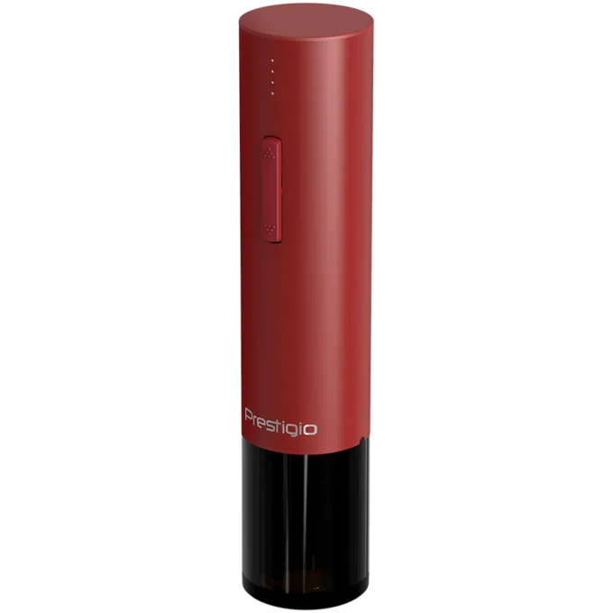Prestigio Valenze, smart wine opener, simple operation with 2 buttons, aerator, vacuum stopper preserver, foil cutter, opens up to 80 bottles without recharging, 500mAh battery, Dimensions D 48.5*H220mm, red color — image 1