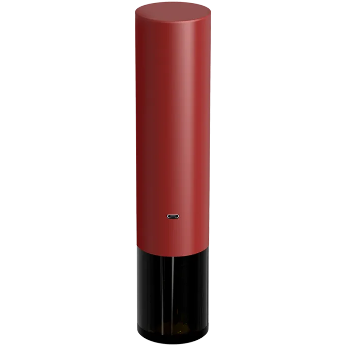 Prestigio Valenze, smart wine opener, simple operation with 2 buttons, aerator, vacuum stopper preserver, foil cutter, opens up to 80 bottles without recharging, 500mAh battery, Dimensions D 48.5*H220mm, red color — image 5