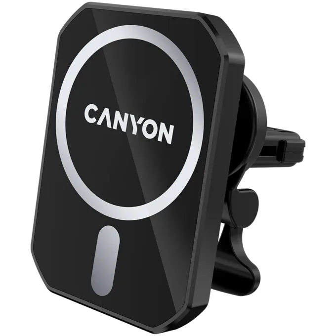 CANYON CH-15, Magnetic car holder and wireless charger, C-15-01, 15W，Input: USB-C: 5V/2A, 9V/3A;Output: 5W, 7.5W, 10W, 15W;83*60*8.15mm,0.147kg,black — image 2