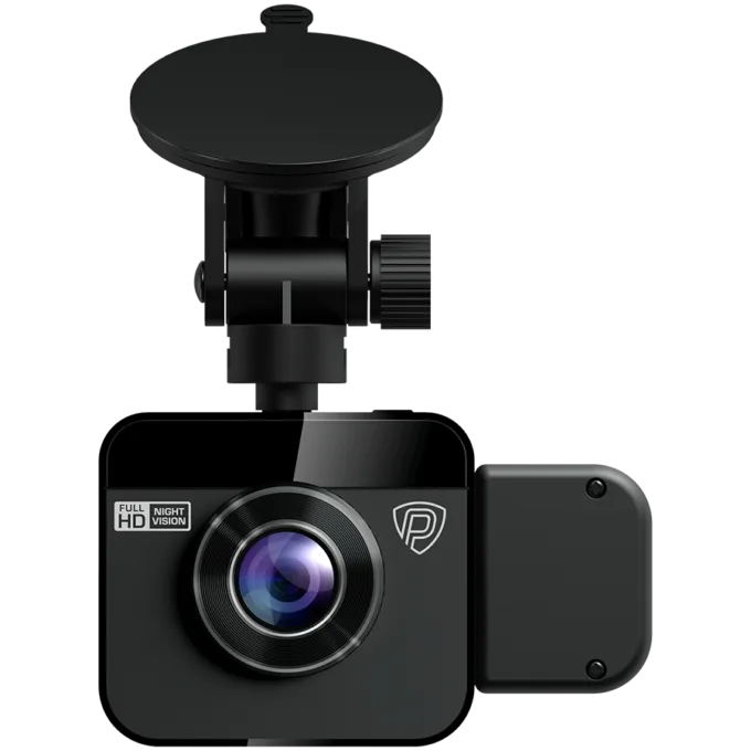 Prestigio RoadRunner 380, 2.0'' (320x240) IPS display, Dual camera: front - FHD 1920x1080@30fps, HD 1280x720@30fps, interior - HD 1280x720@30fps, Jieli AC5401A, 2 MP CMOS GC2053 image sensor, 2 MP camera, 140° Viewing Angle, Night Vision, Motion Detection, G-sensor, Cyclic Recording, color/black, Plastic case — image 1