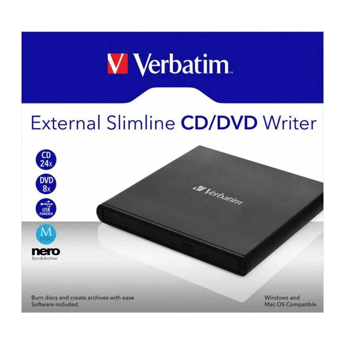 Verbatim External Slimline CD/DVD Writer optical disc drive — image 4
