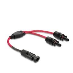 Delock DL4 Solar Split cable 1 x plug to 2 x socket 30 cm red