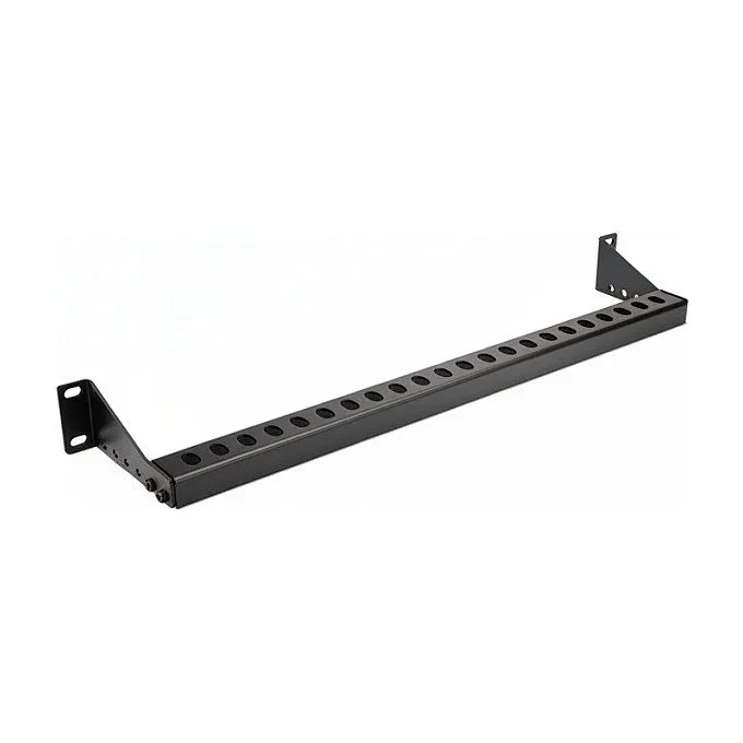VALUE 19" rack mountable cable guide rail (horizontal), adjustable depth, 1U, black — image 1