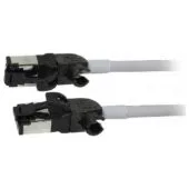 Synergy21 patch cable RJ45, CAT6A 500Mhz, 1,0m, grey, S/FTP, slimline around d=4,5mm, TPE/LSZH(Superflex), AWG28, with CAT7 raw, rotatable plug,