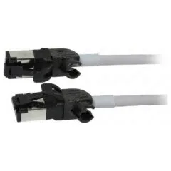 Synergy21 patch cable RJ45, CAT6A 500Mhz, 1,0m, grey, S/FTP, slimline around d=4,5mm, TPE/LSZH(Superflex), AWG28, with CAT7 raw, rotatable plug,