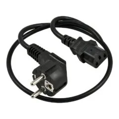 Synergy21 Netzkabel 230V Schutzkontakt CEE7(Stecker)->Kaltgeräte IEC-C13(Buchse), 5m, Black