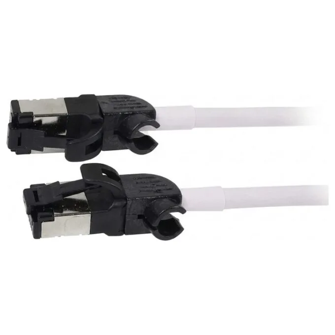 Synergy21 Patchkabel RJ45, CAT6A 500Mhz, 5m, weiss, S/FTP, slimline rund d=4,5mm, TPE/LSZH(Superflex), AWG28, mit CAT7 Rohk., drehbarer Stecker, — image 1